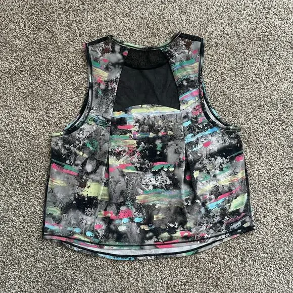 Lululemon Sculpt cropped gray & multicolor pattern tank top - Picture 6 of 10